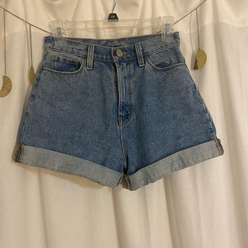 High rise jean shorts